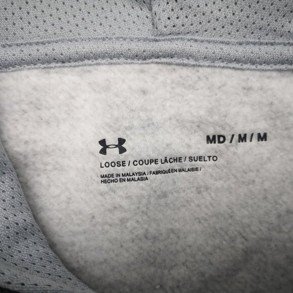 Under Armour Ladies Size Medium Grey Loose fit Fleece Lined Hoodie - Picture 3 of 7